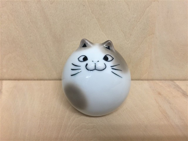 有田焼 北川美宣窯 まんまる猫 茶 ねこ ネコ 置物 陶磁器 飾り