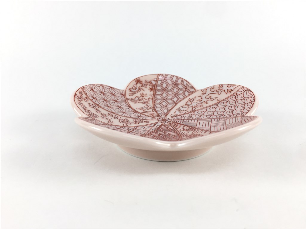 有田焼 幸楽窯 捻り梅形 小皿(祥瑞)【9cm 皿 食器 花形 花の形の