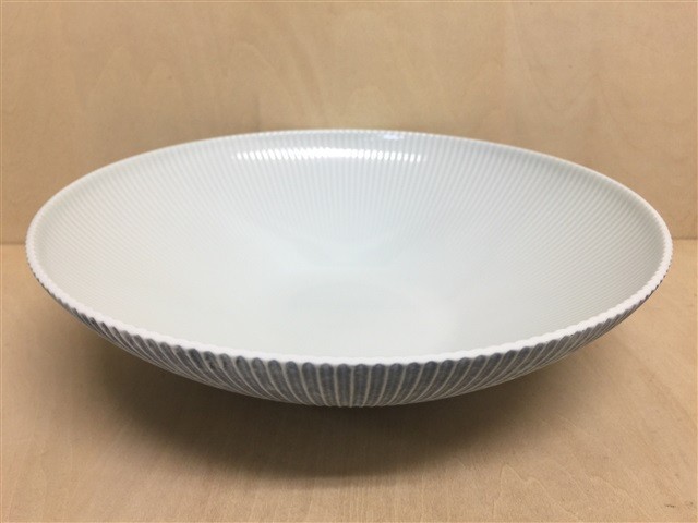 有田焼 李荘窯 コスモスブラスト鎬ボールM ボウル 鉢 23cm 青色 白色