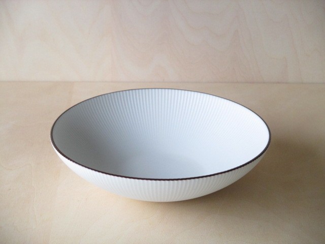有田焼 李荘窯 渕錆白磁ブラスト鎬ボールS ボウル 鉢 16cm 白色
