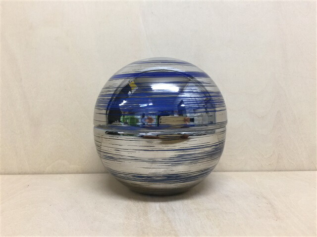 有田焼 李荘窯 95玉蓋物(藍銀刷毛)【9.5cm 藍色 銀色 鉢 ふた物 蓋もの