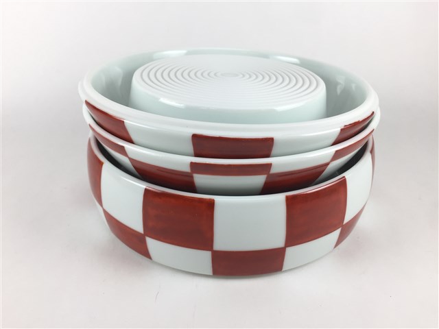 蓋もの重箱　陶器　玉重　染縞　有田焼孝荘窯　未使用 蓋もの重箱 陶器 玉重 染縞 有田焼孝荘窯 未使用