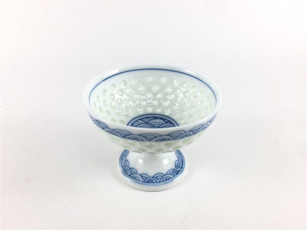 波佐見焼 丹心窯 水晶 青海波 馬上盃【酒器 盃 和食器 磁器 ガラス
