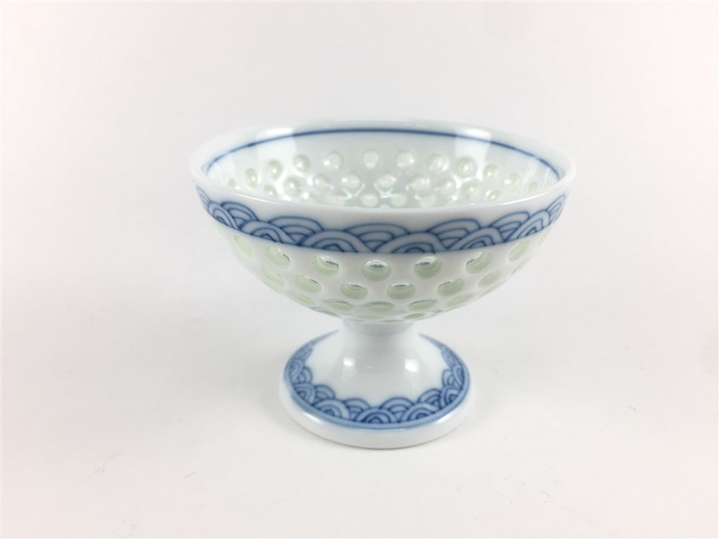 波佐見焼 丹心窯 水晶 青海波 馬上盃【酒器 盃 和食器 磁器 ガラス