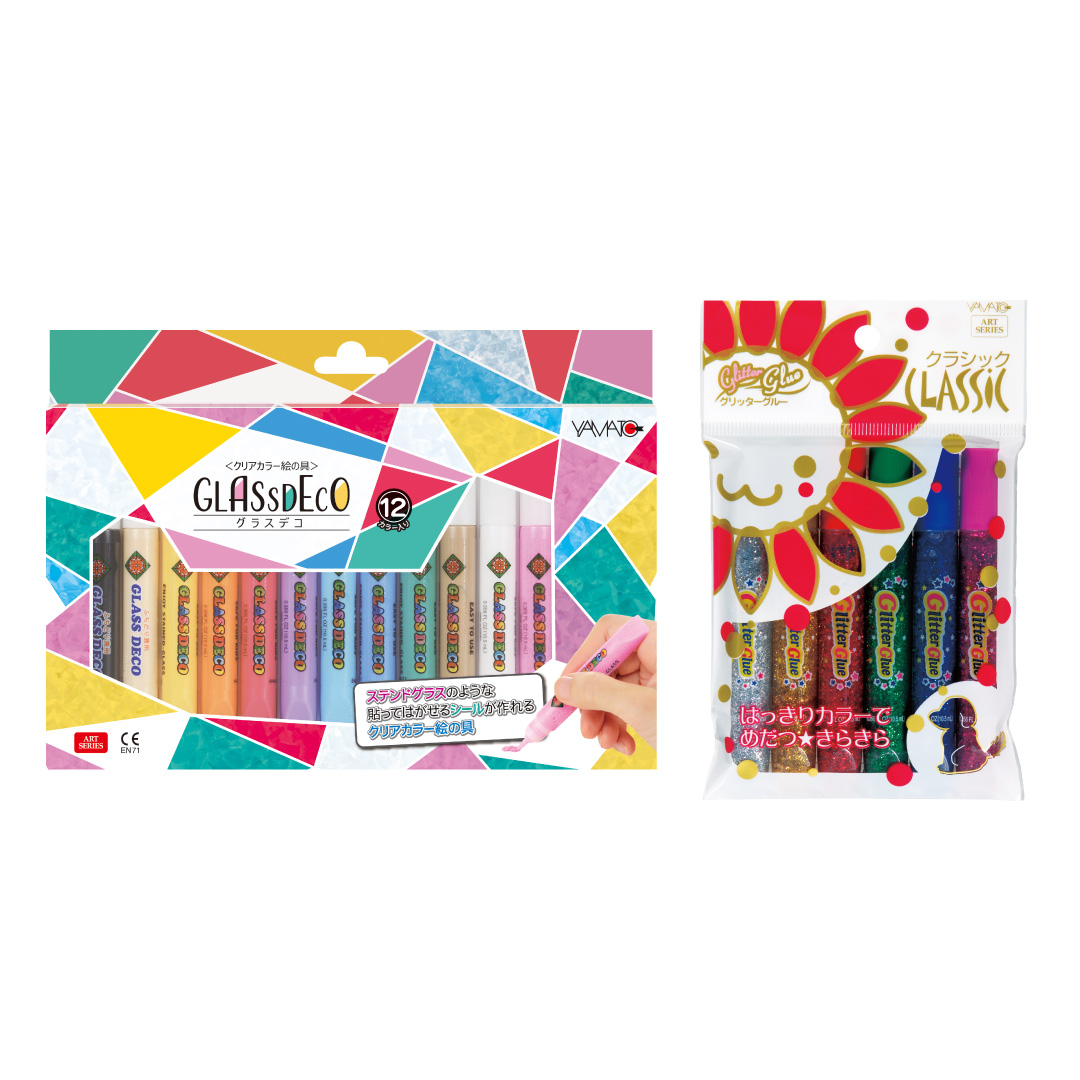 グラスデコ 12色セット グリッターグルー 1種類 セット ガラス絵具