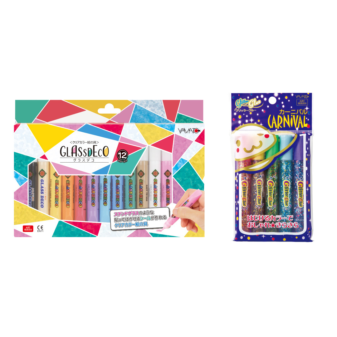 グラスデコ 12色セット グリッターグルー 1種類 セット ガラス