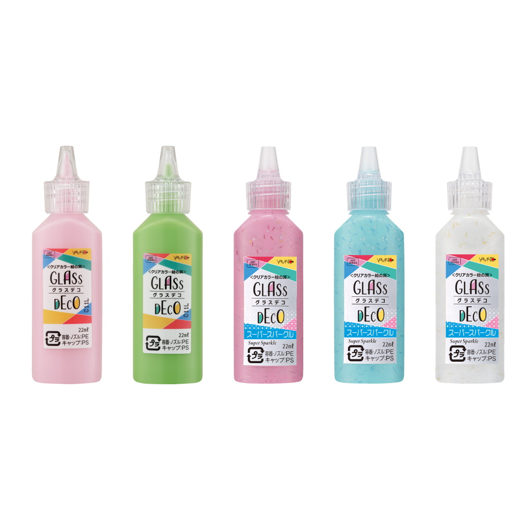 グラスデコ 単色ボトル 5本 1本容量 22ml ガラス絵具 ガラス絵の具