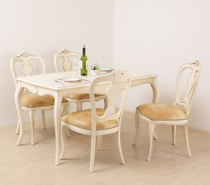 ダイニングテーブル テーブル ヴァーサ 幅140cm アンティーク調 43271 豪華 高級感 木製 丸テーブル ヨーロッパ風 ロマンチック 中世