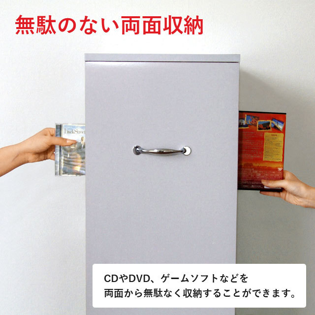 ワゴン CD ビデオ DVD 両面収納 ラック ワイド 97309 27045 ガラス扉