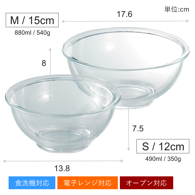 耐熱ガラス ボウル 保存容器 耐熱ボウル 耐熱ガラスボウル 深型 食洗機