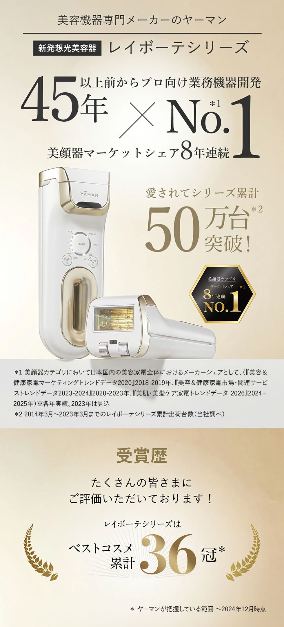 YA-MAN レイボーテ クールプロ 冷却脱毛器 美品 使用10回未満 YA‐MAN（ヤーマン） 脱毛器・光美容器で人気のヤーマン レイボーテ