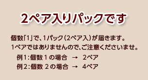 2ペアでのお届けとなります。