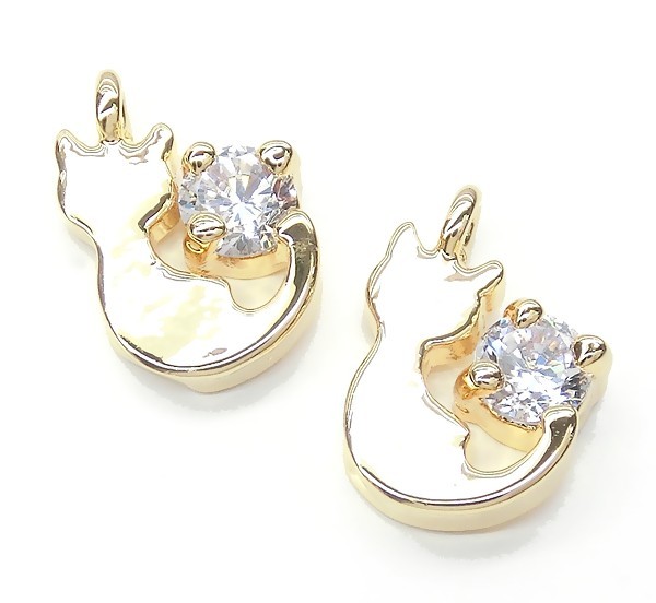 Cubic zirconia★最高級鍍金★開きカン付き簡単“キュービック”Round 3mm Cubic charm★K16GP