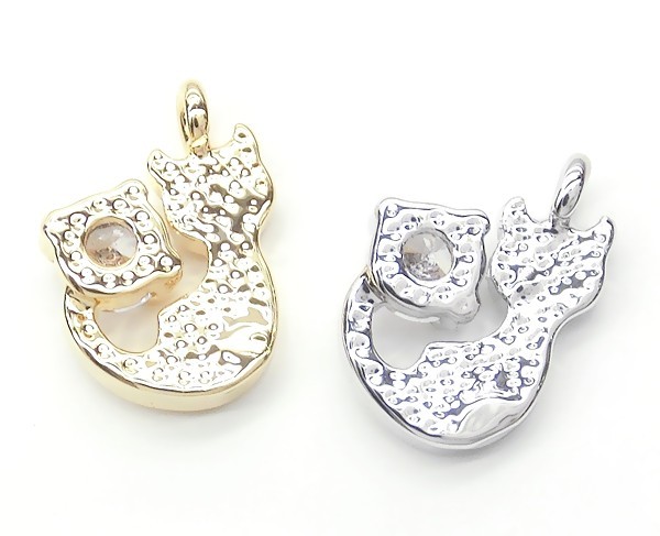 Cubic zirconia★最高級鍍金★開きカン付き簡単“キュービック”Round 3mm Cubic charm★K16GP