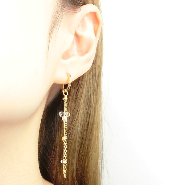 New 着せ替えチャーム 1本 通すだけ ビーズ二連チェーン あずき