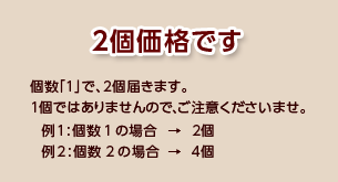 2個入りパックでのお届けとなります。