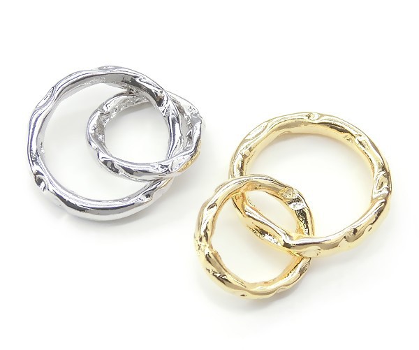Ring Parts ダブルデザインリング★K16GPと本ロジウムカラー