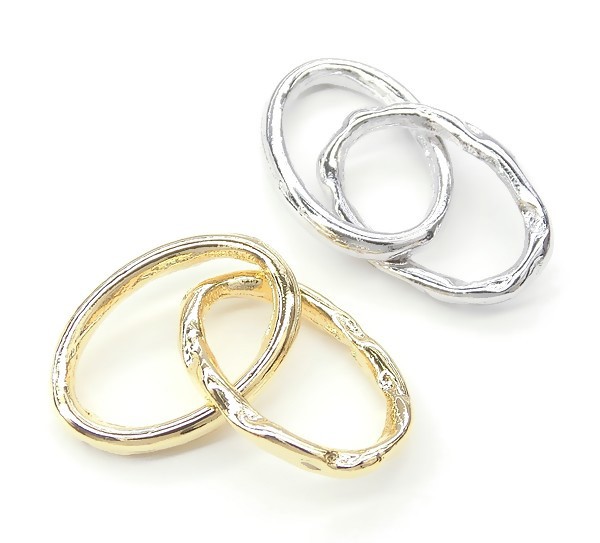 Ring Parts ダブルデザインリング★K16GPと本ロジウムカラー