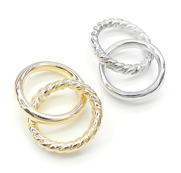 Ring Parts ダブルデザインリング★K16GPと本ロジウムカラー