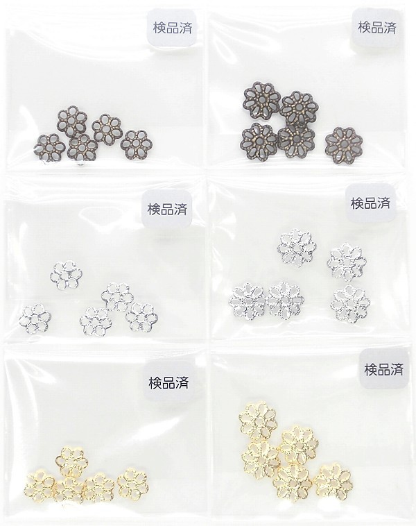 花座 5個入 8mm フラワーキャップ 座金 ビーズキャップ 花座パーツ 菊座 接続パーツ 金属パーツ 定番金属パーツ デコ土台 副資材 L&A