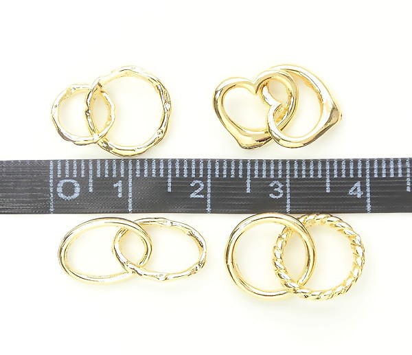 Ring Parts ダブルデザインリング★K16GPと本ロジウムカラー