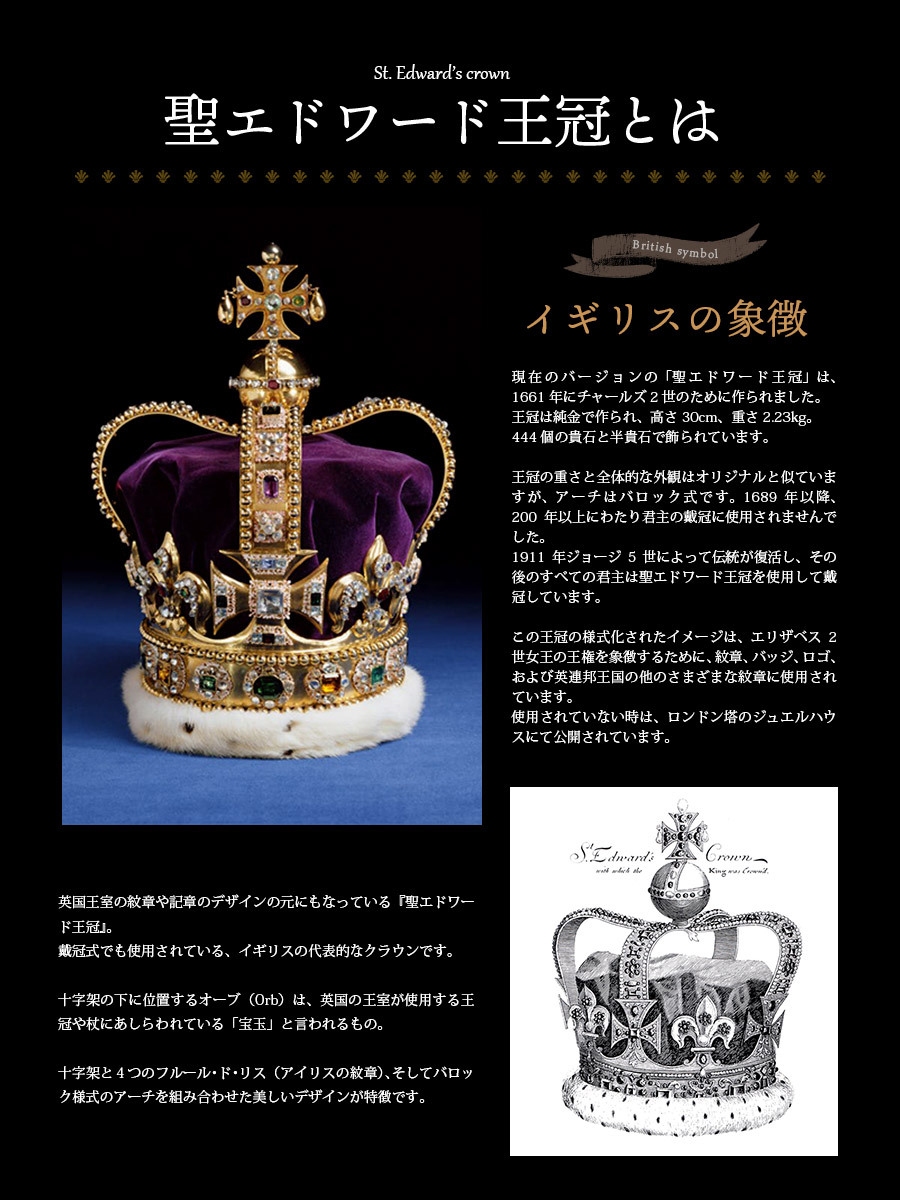 正規品】 聖エドワード王冠 クラウン キング 英国王室 紋章 イギリス
