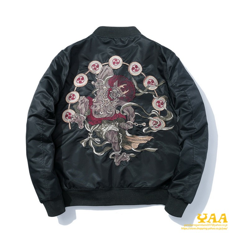 春物 ジャケット メンズ スカジャン MA-1 MA1 刺繍 ミリタリージャケット フライトジャケット ジャンパー ブルゾン ライトアウター jacket｜yaa｜02