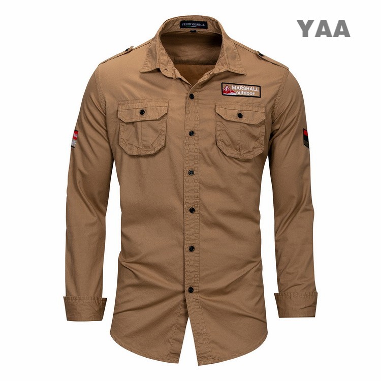 シャツ メンズ 軍服 ミリタリーシャツ ワークシャツ ミリタリーファッション カジュアルシャツ 長袖 トップス 綿 アウトドア  :b040233:YAA - 通販 - Yahoo!ショッピング