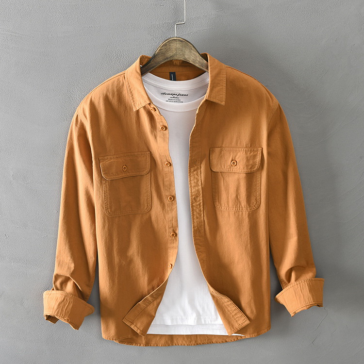 シャツ カジュアルシャツ ワークシャツ トップス 100%綿 長袖 春服 春物 メンズ ミリタリーファッション 父の日 |  | 04