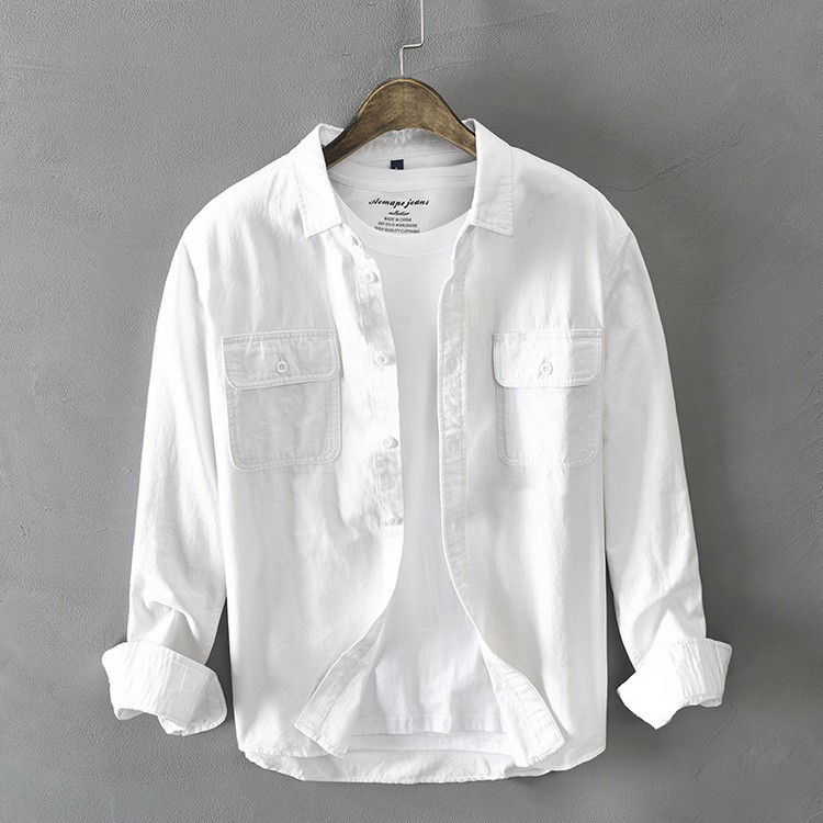 シャツ カジュアルシャツ ワークシャツ トップス 100%綿 長袖 春服 春物 メンズ ミリタリーファッション 父の日 |  | 01