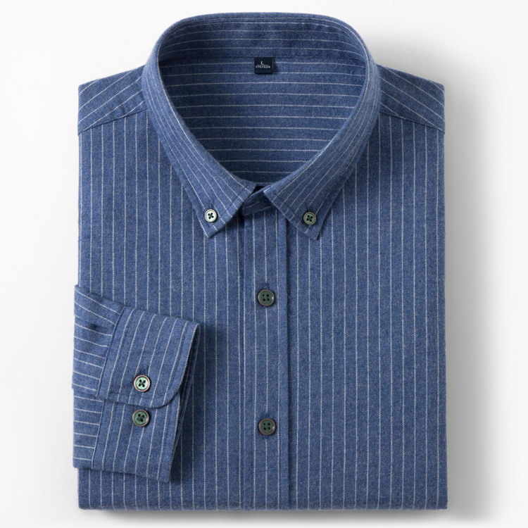 ストライプシャツ メンズ ボタンダウンシャツ カジュアルシャツ トップス シャツ 100％綿 長袖 ビジネス 通勤｜yaa｜02