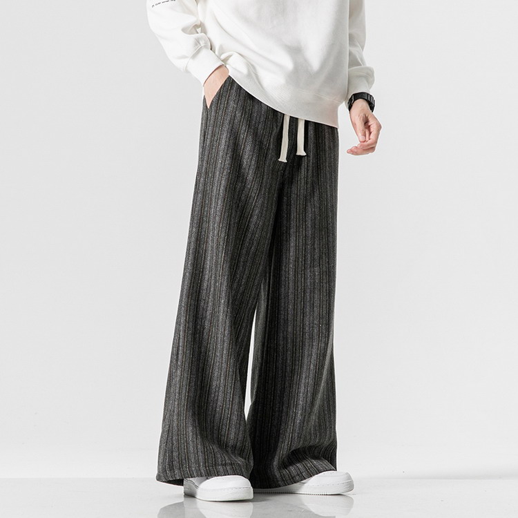 メンズストライプワイドパンツゆったり着回し春秋冬 メンズ ワイドパンツ 春服 春物 ストライプ柄 ボトムス ゆったり