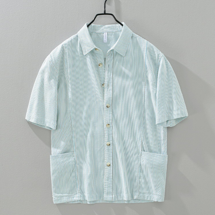 シャツ カジュアルシャツ ストライプシャツ トップス 半袖シャツ メンズ ファッション｜yaa｜02