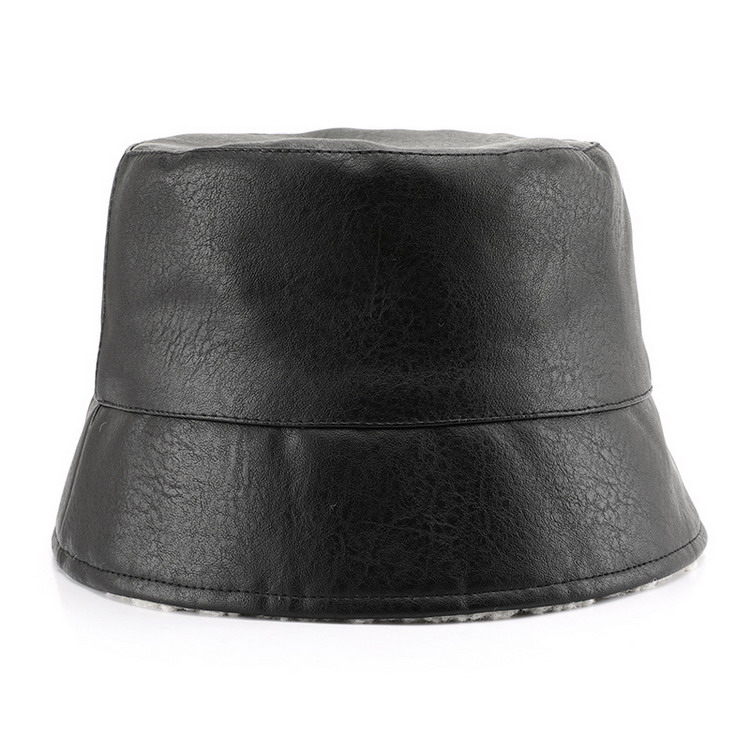 バケットハット リバーシブル フェイクレザー ボア ハット もこもこ