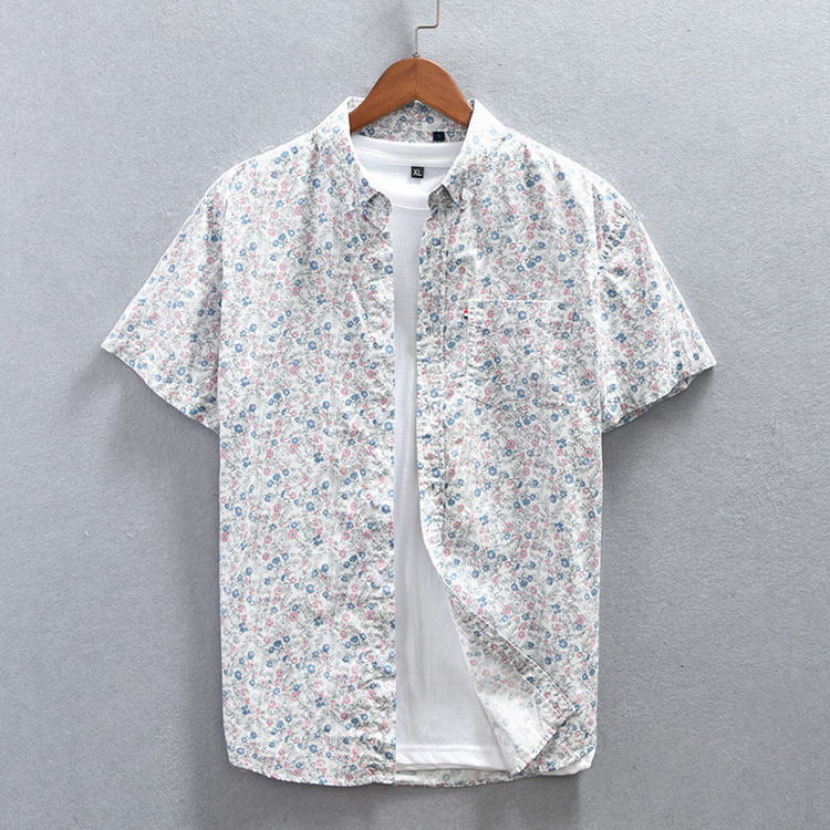 花柄シャツ ボタンダウンシャツ カジュアルシャツ トップス 半袖