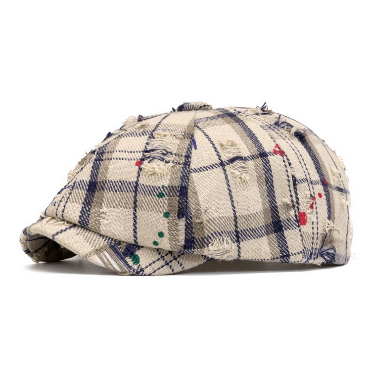 帽子 メンズ ハンチング/キャスケット帽 カジュアル チェック柄 カスケット ニュースボーイキャップ 春夏秋 |  | 02