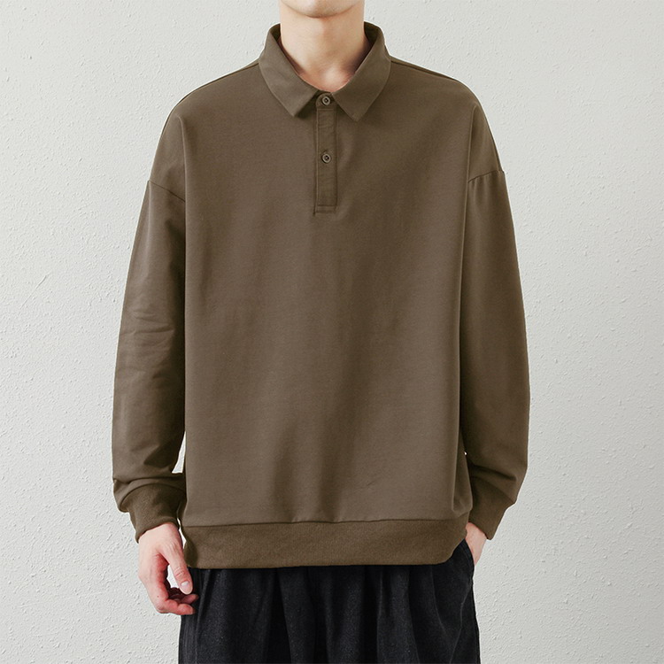 新品ポロ長袖ポロシャツMサイズ ポロシャツ メンズ 長袖 トップス polo 長袖ポロ 無地 : YAA - 通販