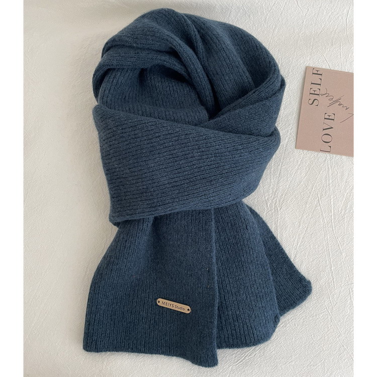 マフラー 100%ウール ニットマフラー 無地 秋冬 防寒 レディース メンズ |  | 10