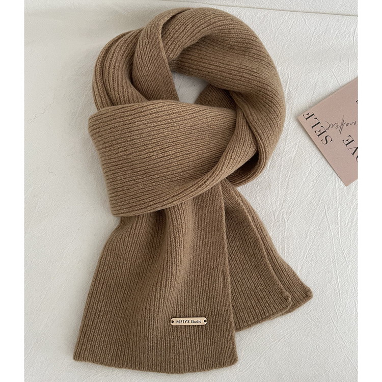マフラー 100%ウール ニットマフラー 無地 秋冬 防寒 レディース メンズ |  | 03