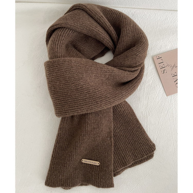 マフラー 100%ウール ニットマフラー 無地 秋冬 防寒 レディース メンズ |  | 04