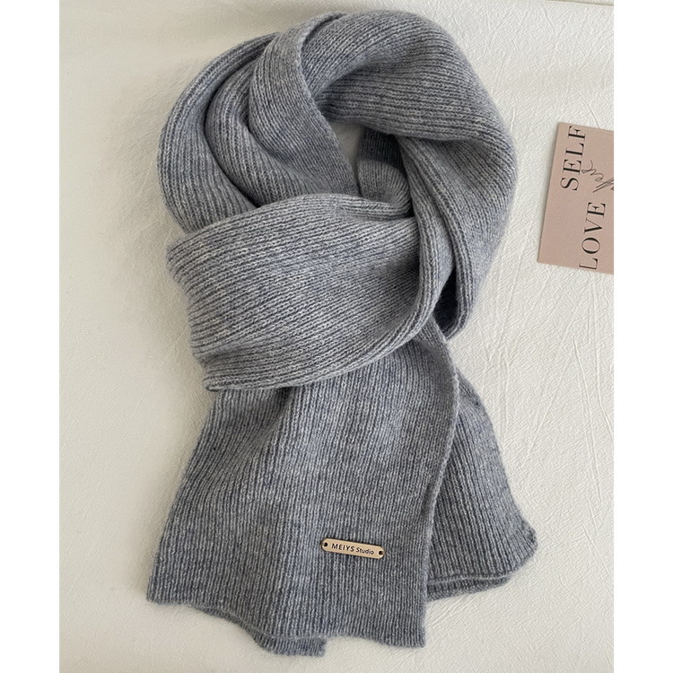 マフラー 100%ウール ニットマフラー 無地 秋冬 防寒 レディース メンズ |  | 08