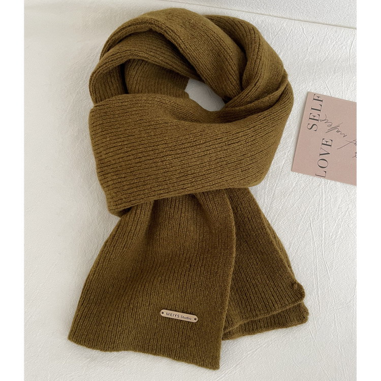 マフラー 100%ウール ニットマフラー 無地 秋冬 防寒 レディース メンズ |  | 05