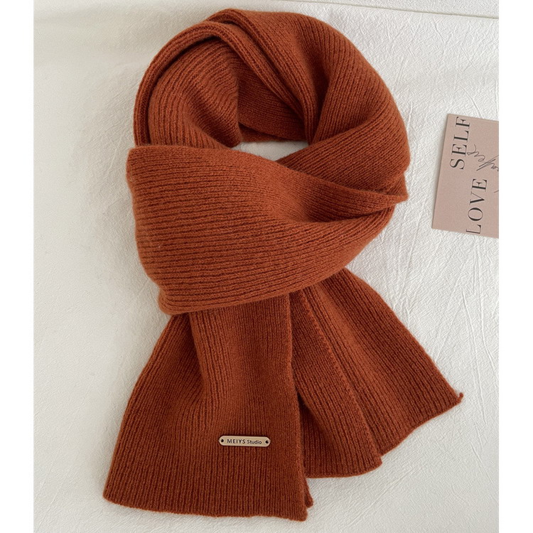 マフラー 100%ウール ニットマフラー 無地 秋冬 防寒 レディース メンズ |  | 06