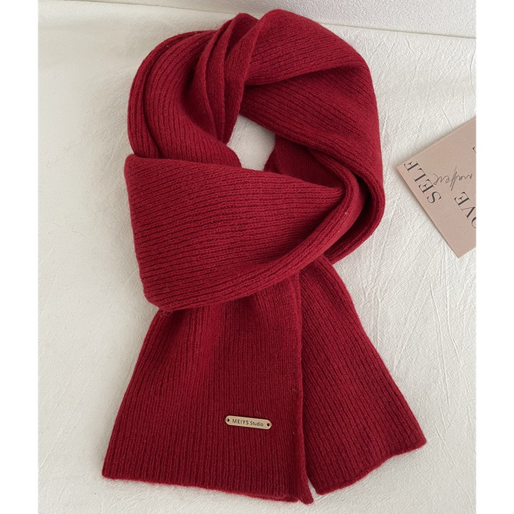 マフラー 100%ウール ニットマフラー 無地 秋冬 防寒 レディース メンズ |  | 07