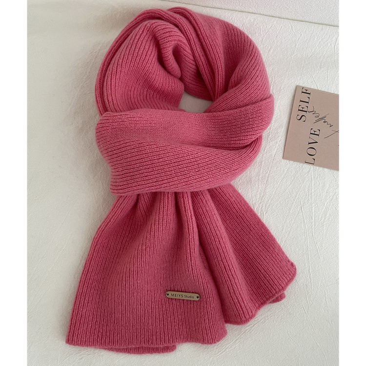 マフラー 100%ウール ニットマフラー 無地 秋冬 防寒 レディース メンズ |  | 12