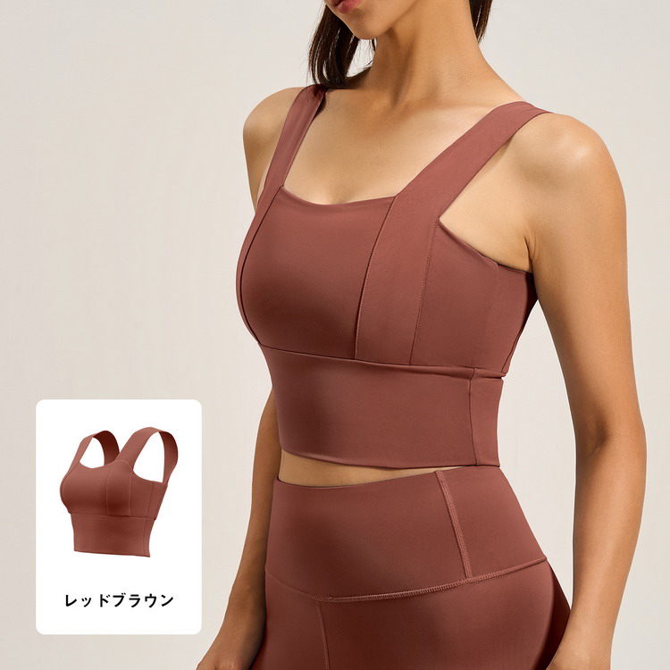 ヨガブラ スポーツブラ ブラトップ 縫い付けカップ 揺れない タンク