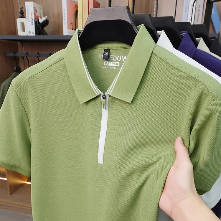 ポロシャツ トップス 半袖ポロシャツ polo ハーフジップ tシャツ