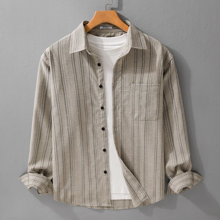 ストライプシャツ カジュアルシャツ メンズ シャツ トップス 秋服 秋物 長袖 30代 40代 50代 ファッション |  | 02