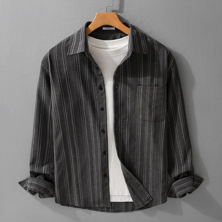 ストライプシャツ カジュアルシャツ メンズ シャツ トップス 秋服 秋物 長袖 30代 40代 50代 ファッション |  | 01