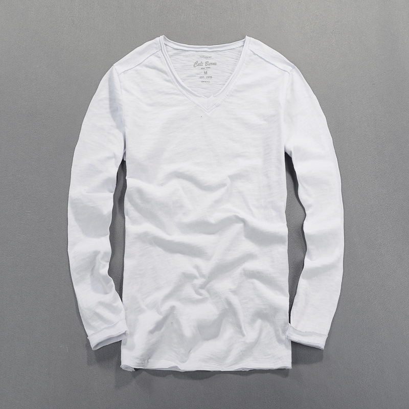 ロンT Vネック Tシャツ 長袖 ロングスリーブ uネック メンズ